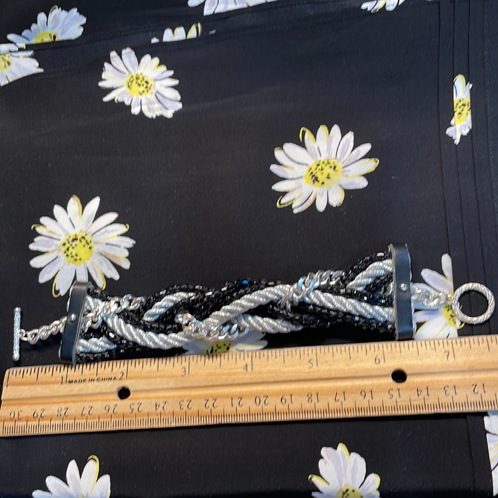 Braided Silver/Black Toggle Beautiful Bracelet Ne… - image 6